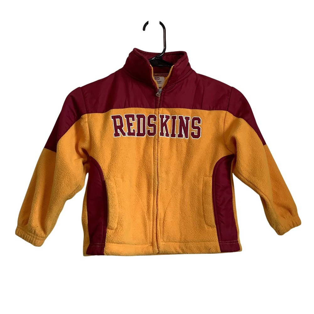 NFL Team Apparel Washington Redskins Kids Fleece Full Zip Jacket Gold XS 4/5
